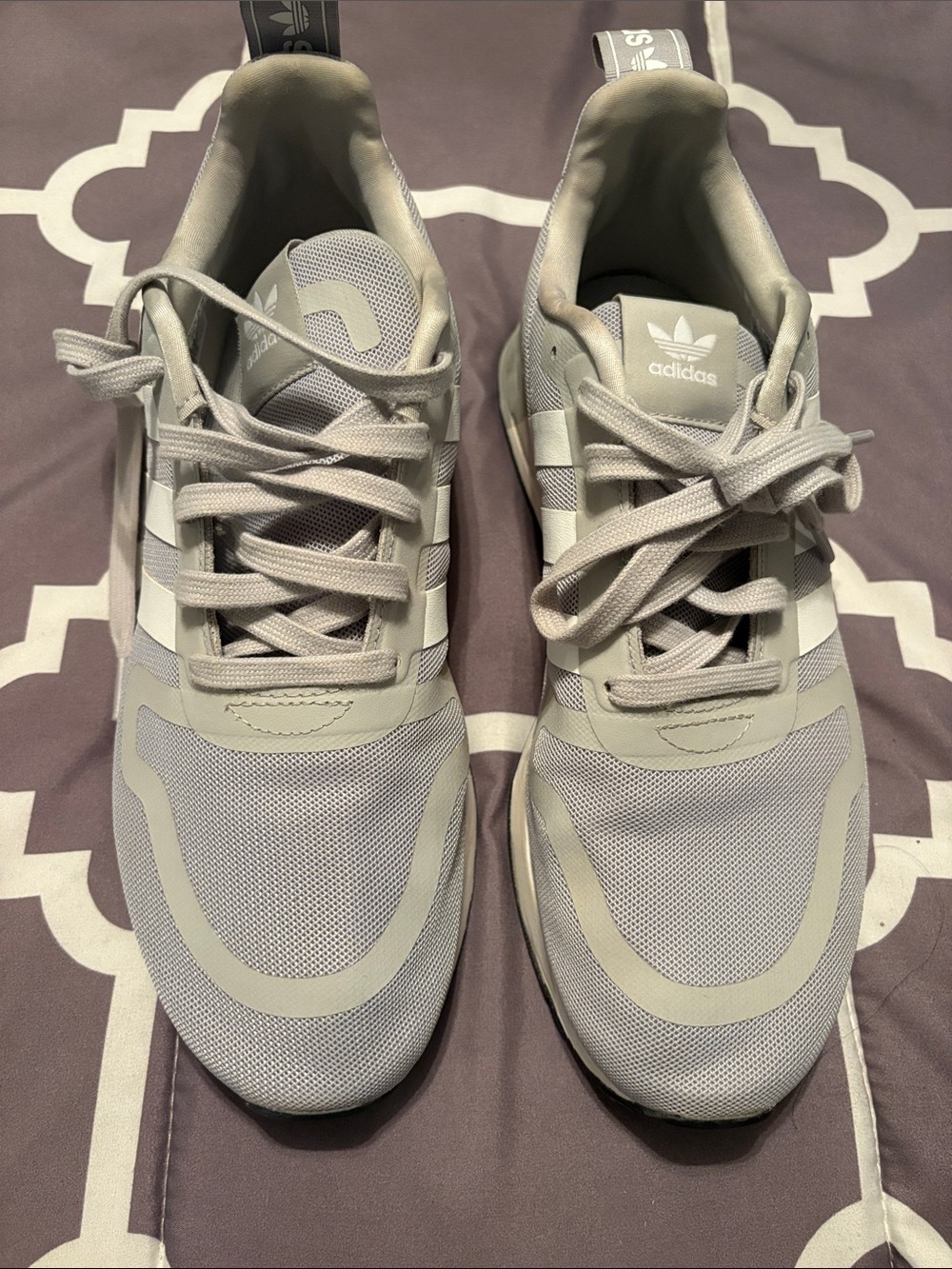 adidas Light Gray and White Women's Athletic Sneakers